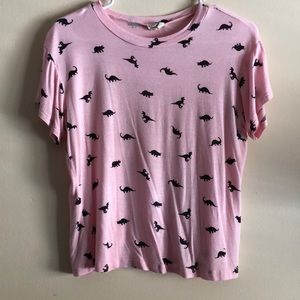 🌷 5 for $20 🌷 Baby pink dinosaur crop tee